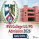 RVS College Begins Admission For Session 2026 at rvscas.ac.in; Check Details Now